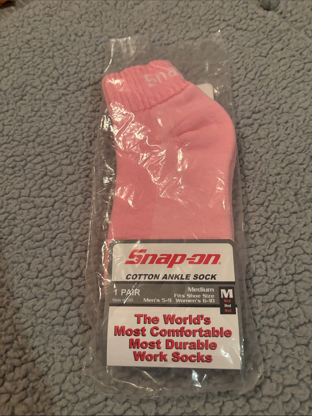 NWT Snap-on Womenโs Pink Cotton Ankle Athletic Socks